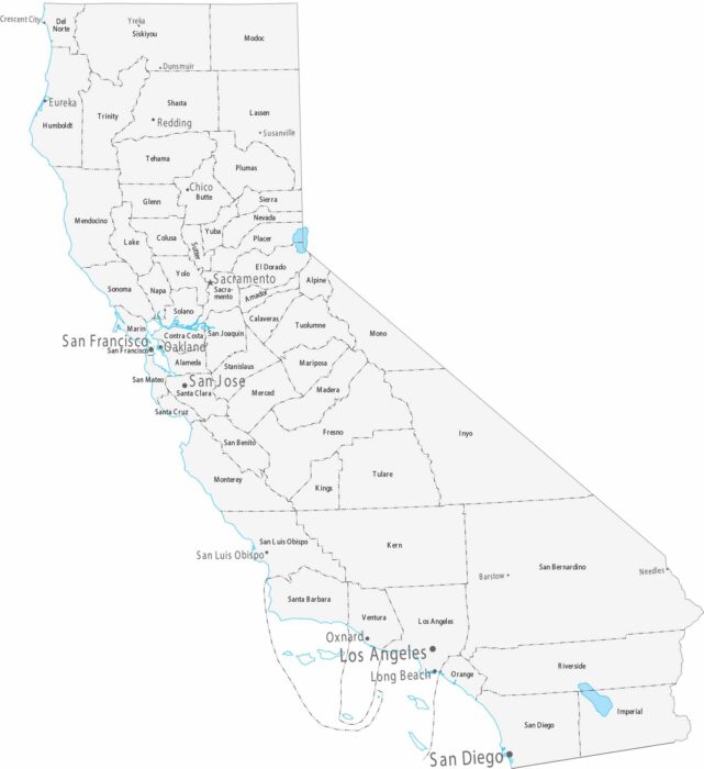 California Counties Cities Map