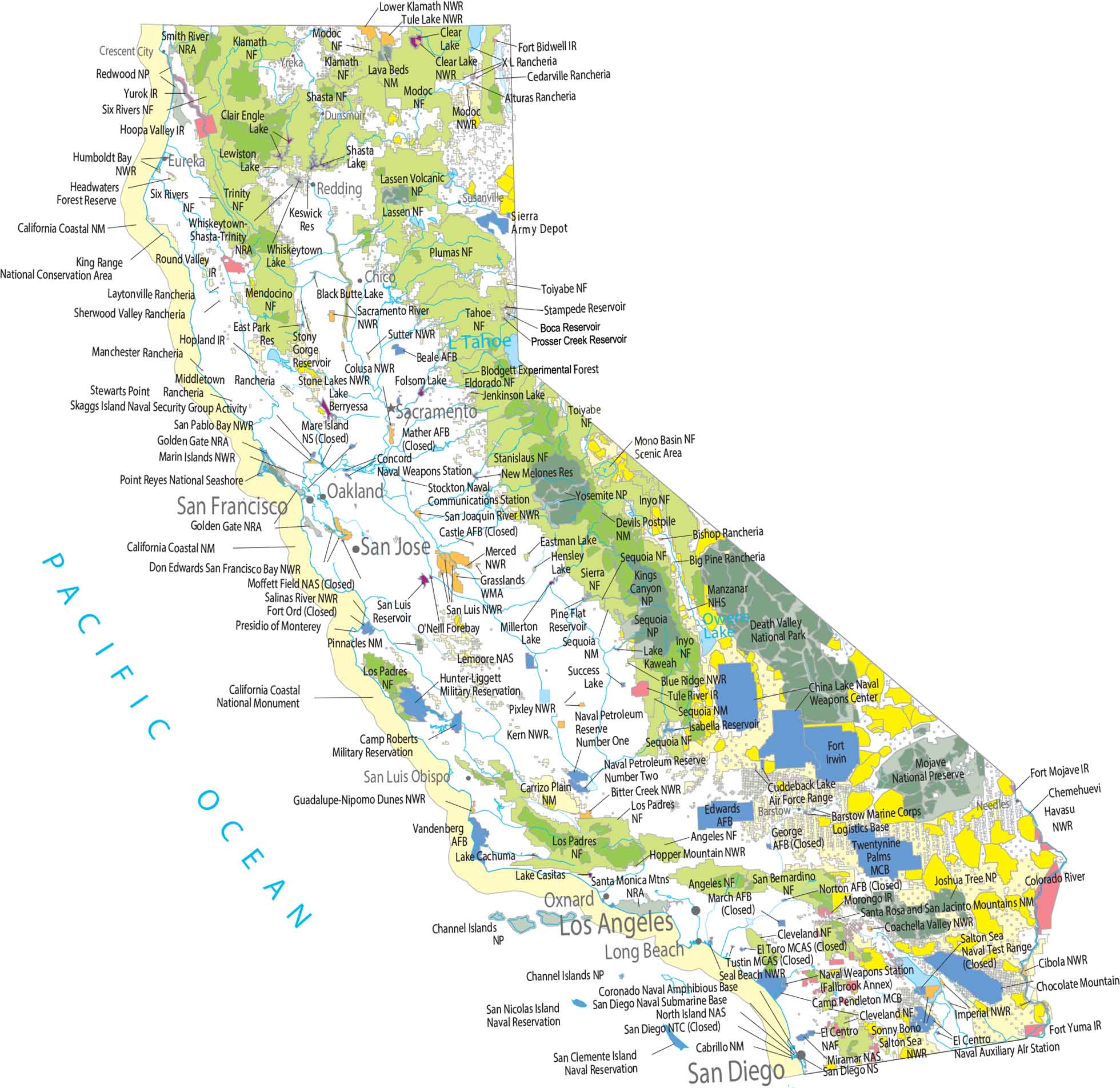 California National Parks and Forests Map