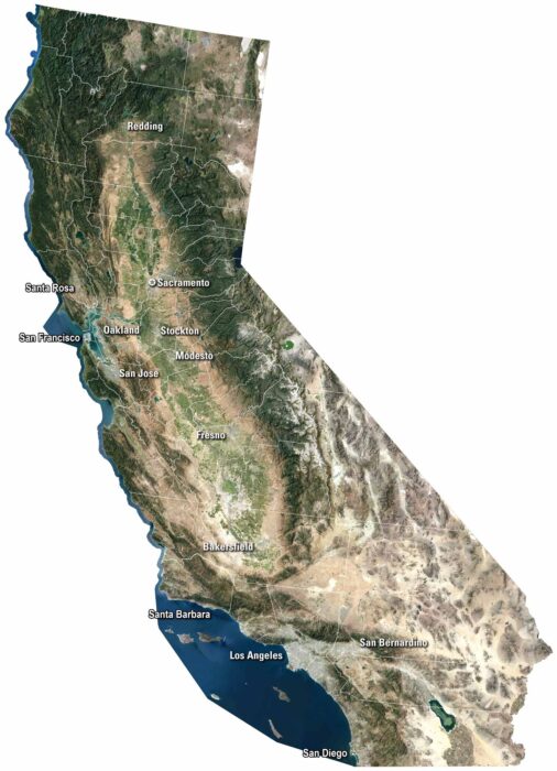 California Satellite Map