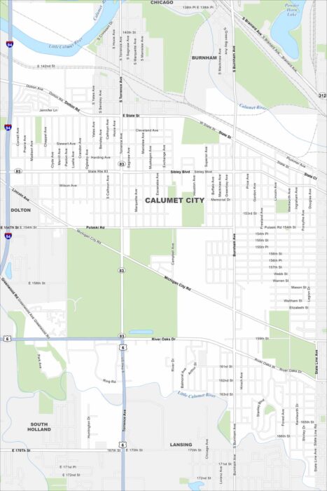 Calumet City Map Illinois