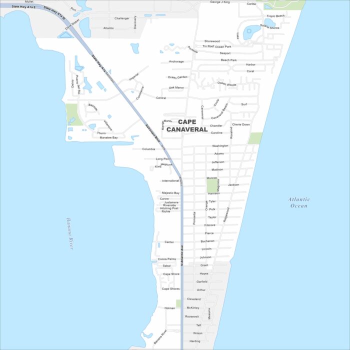 Cape Canaveral Map Florida