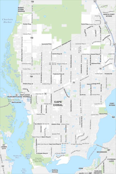 Cape Coral Map Florida