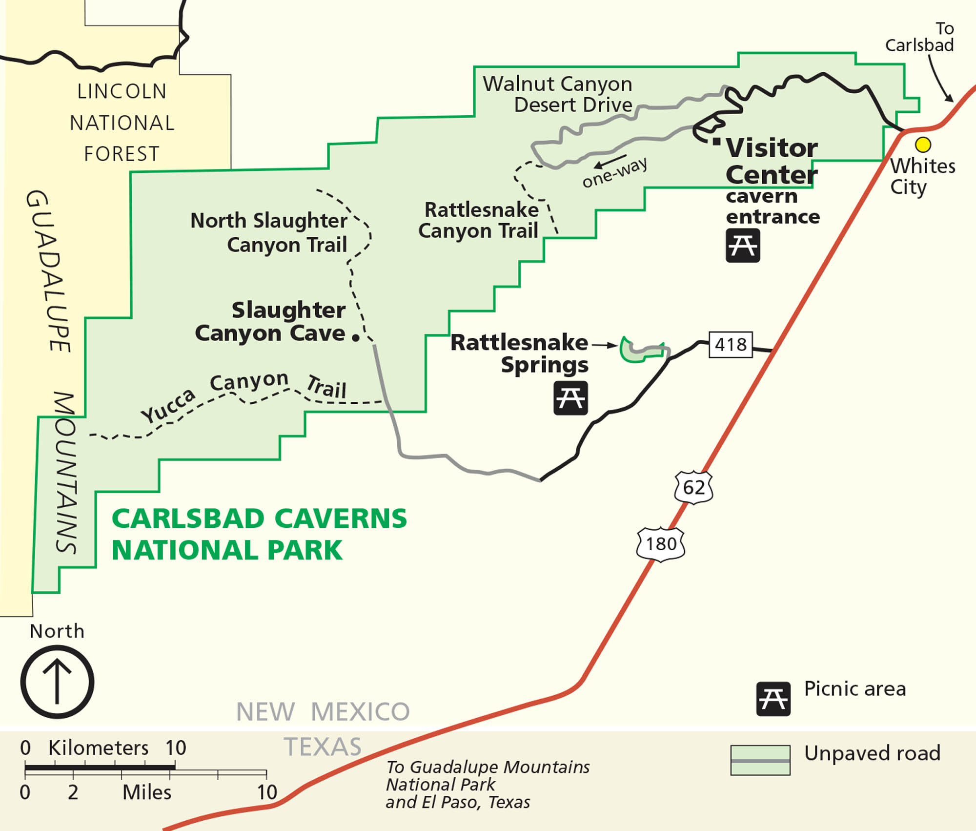 Carlsbad Caverns National Park Map