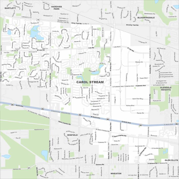 Carol Stream Map Illinois
