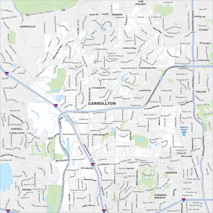 Carrollton Map Texas