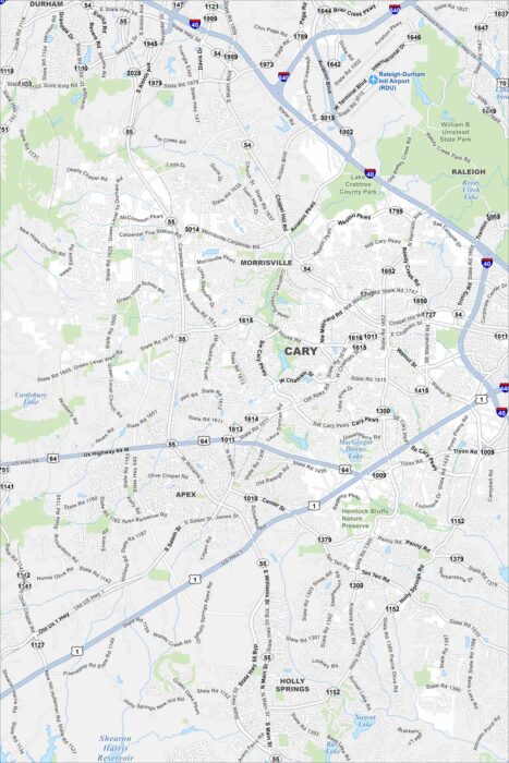 Cary Map North Carolina