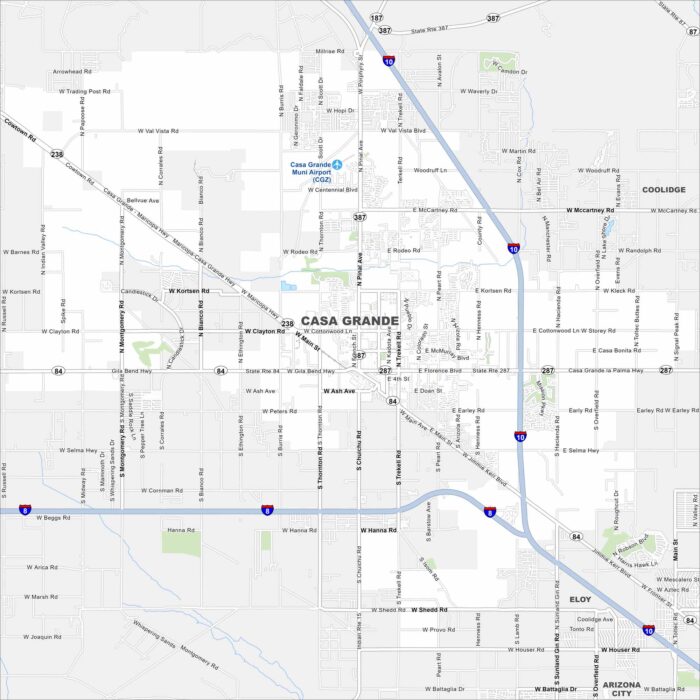 Casa Grande Map Arizona