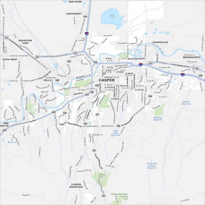 Casper Map Wyoming