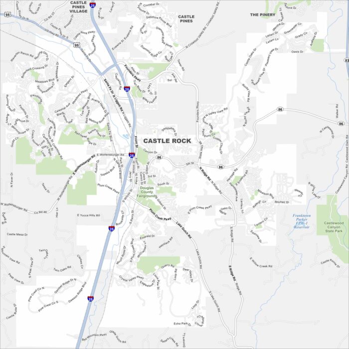 Castle Rock Map Colorado