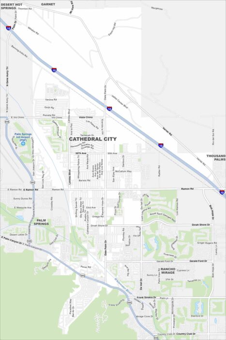 Cathedral City Map California