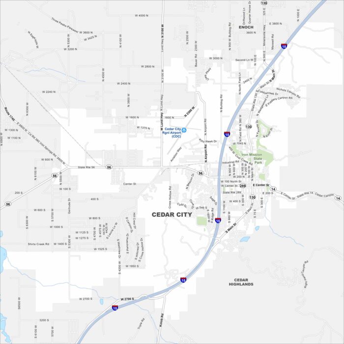 Cedar City Map Utah