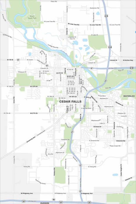 Cedar Falls Map Iowa