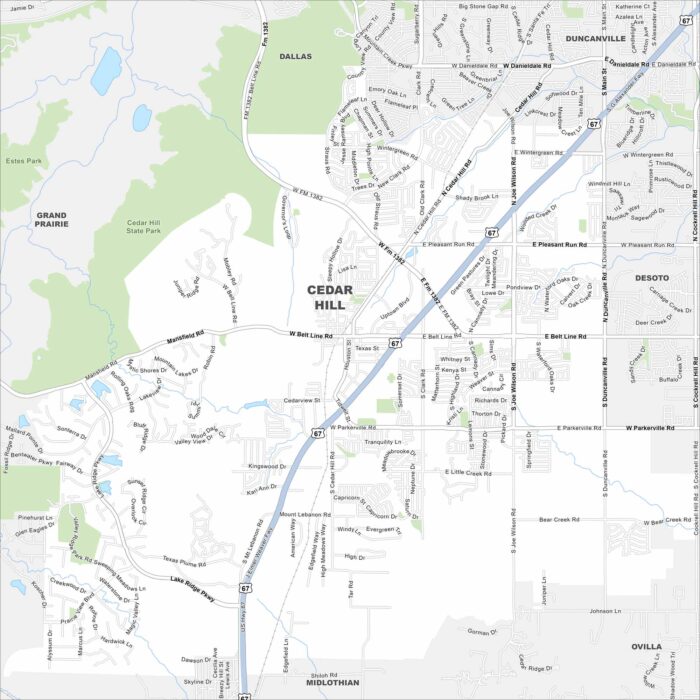 Cedar Hill Map Texas
