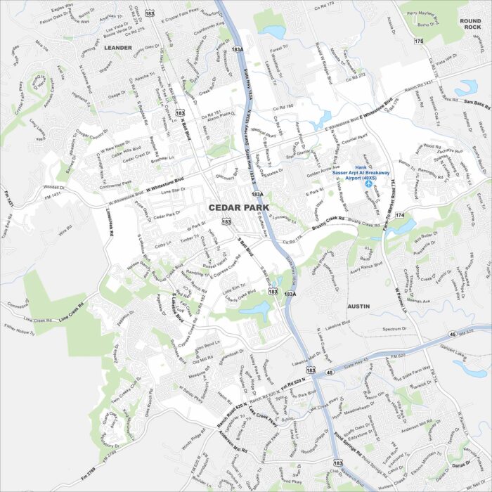 Cedar Park Map Texas