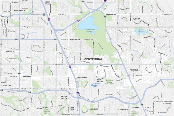 Centennial Map Colorado