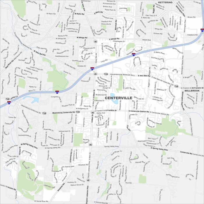 Centerville Map Ohio