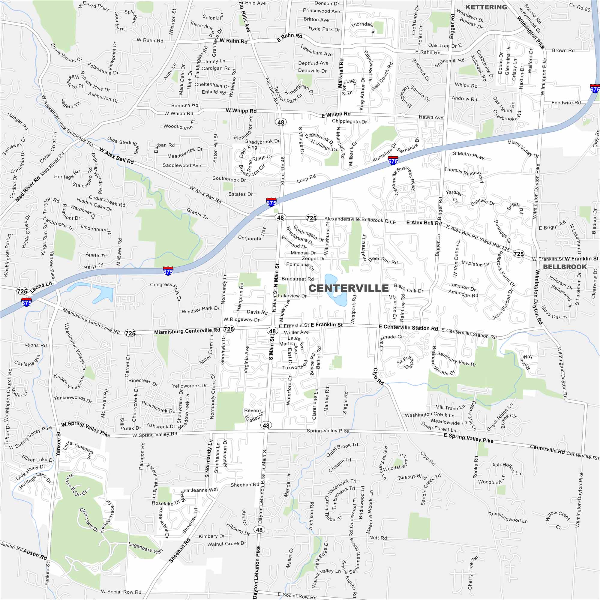 Centerville Map Ohio
