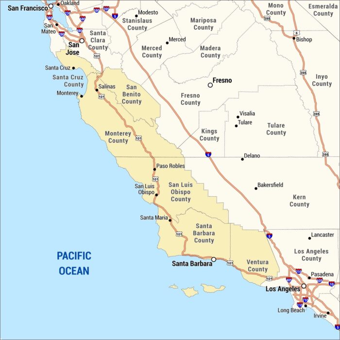 Central Coast Map