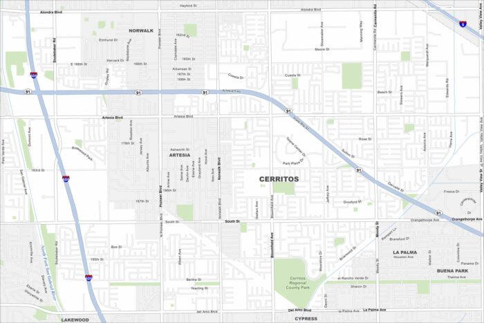 Cerritos Map California