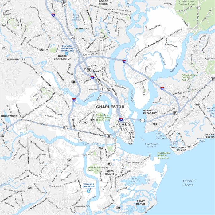 Charleston Map South Carolina