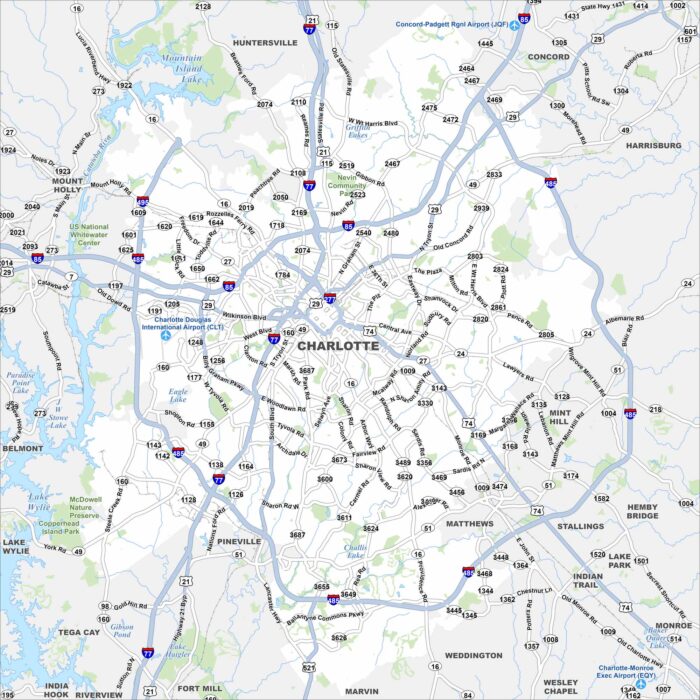 Charlotte Map North Carolina
