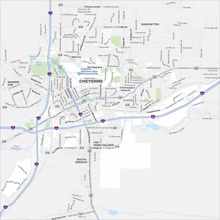 Cheyenne Map Wyoming