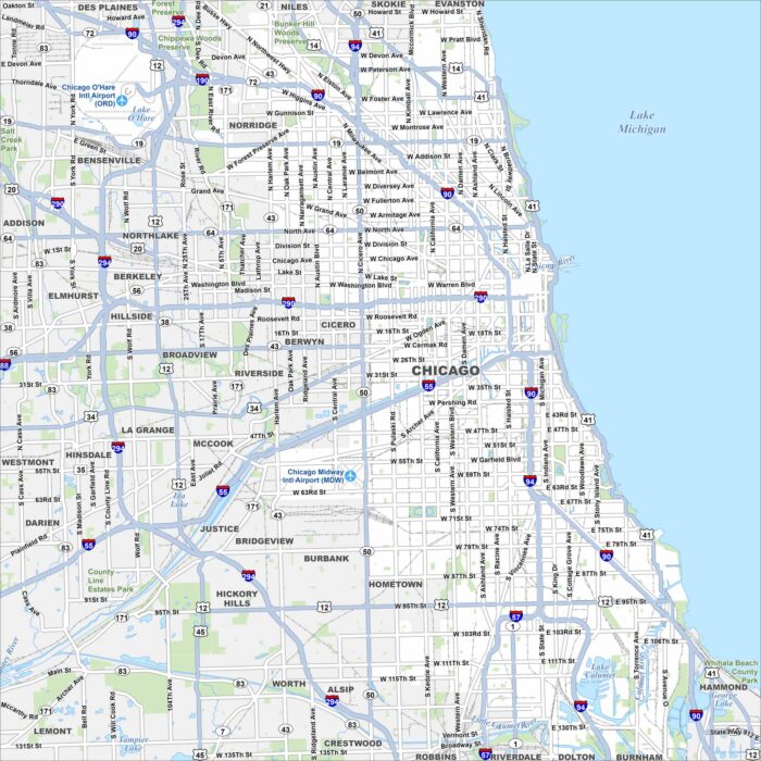 Chicago Map Illinois