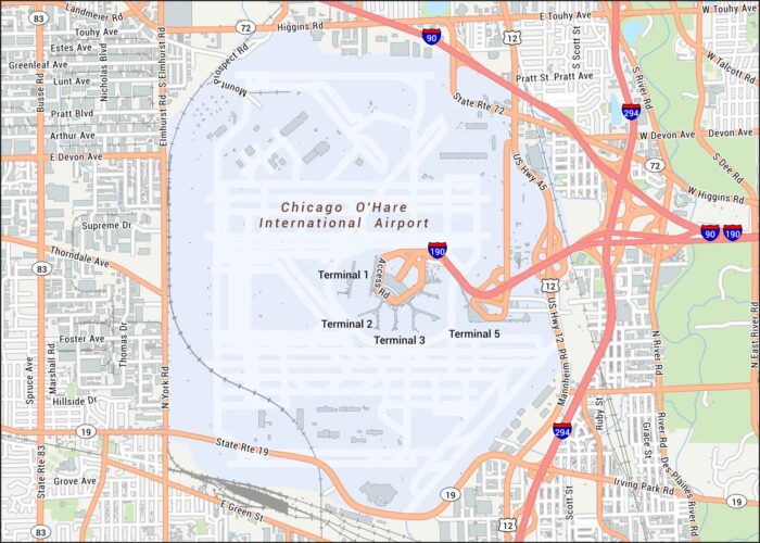 Chicago O'Hare International Airport Map