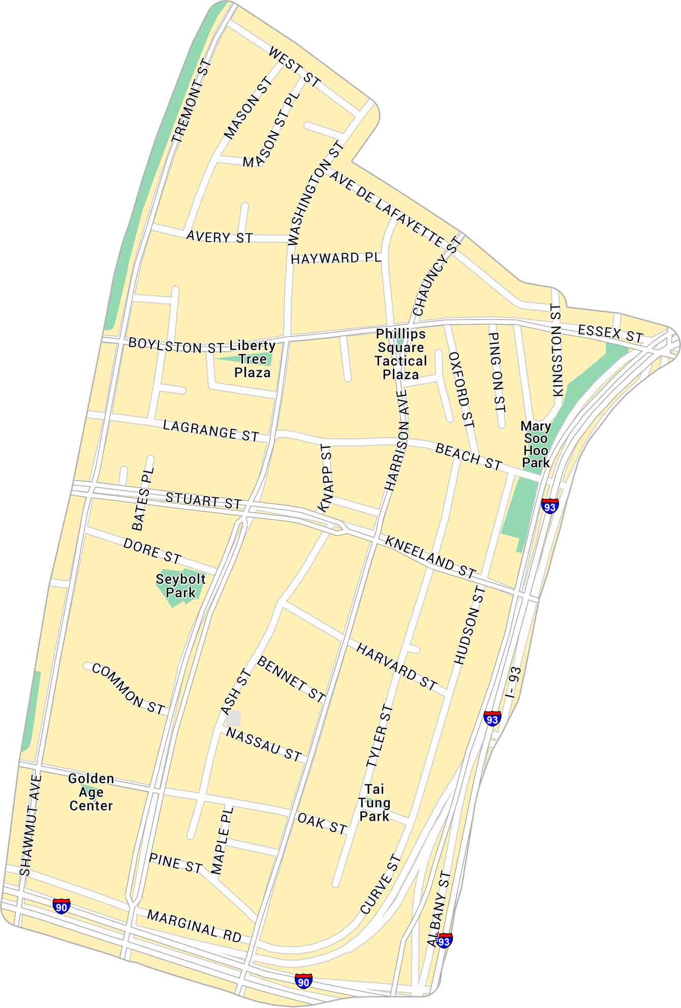 Chinatown Map Boston