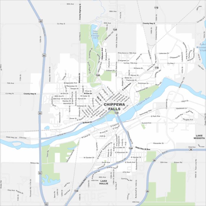 Chippewa Falls Map Wisconsin