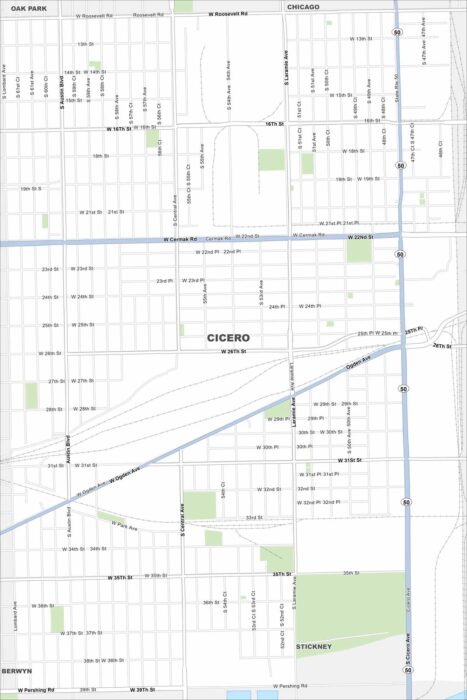 Cicero Map Illinois
