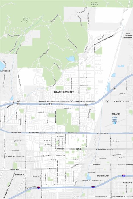 Claremont Map California