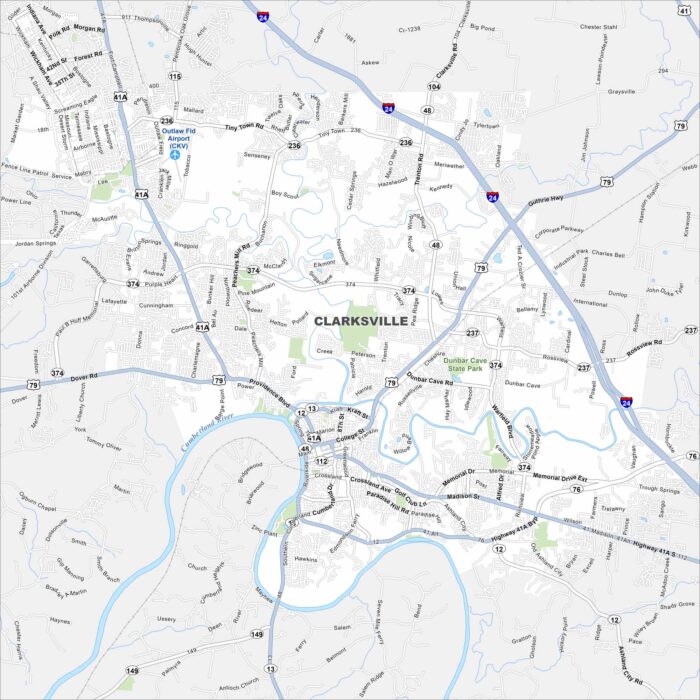 Clarksville Map Tennessee