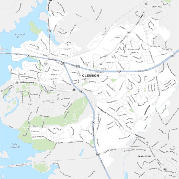 Clemson Map South Carolina