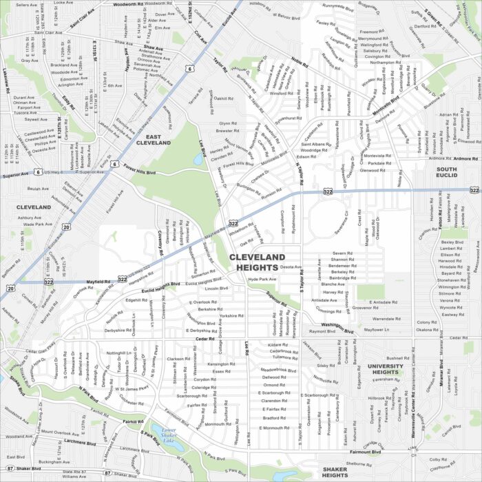 Cleveland Heights Map Ohio