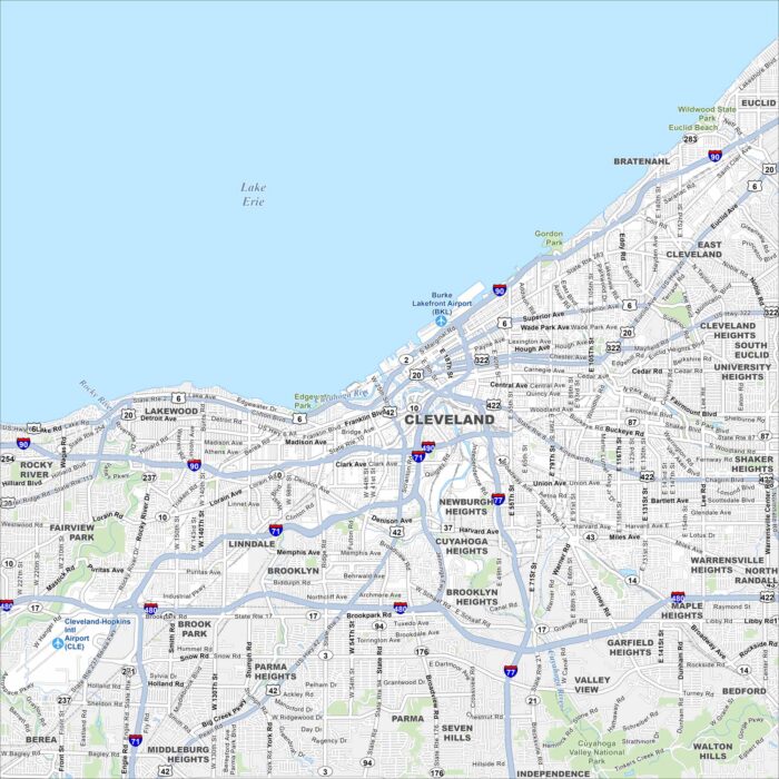 Cleveland Map Ohio