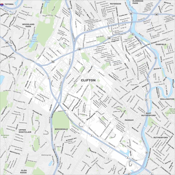 Clifton Map New Jersey