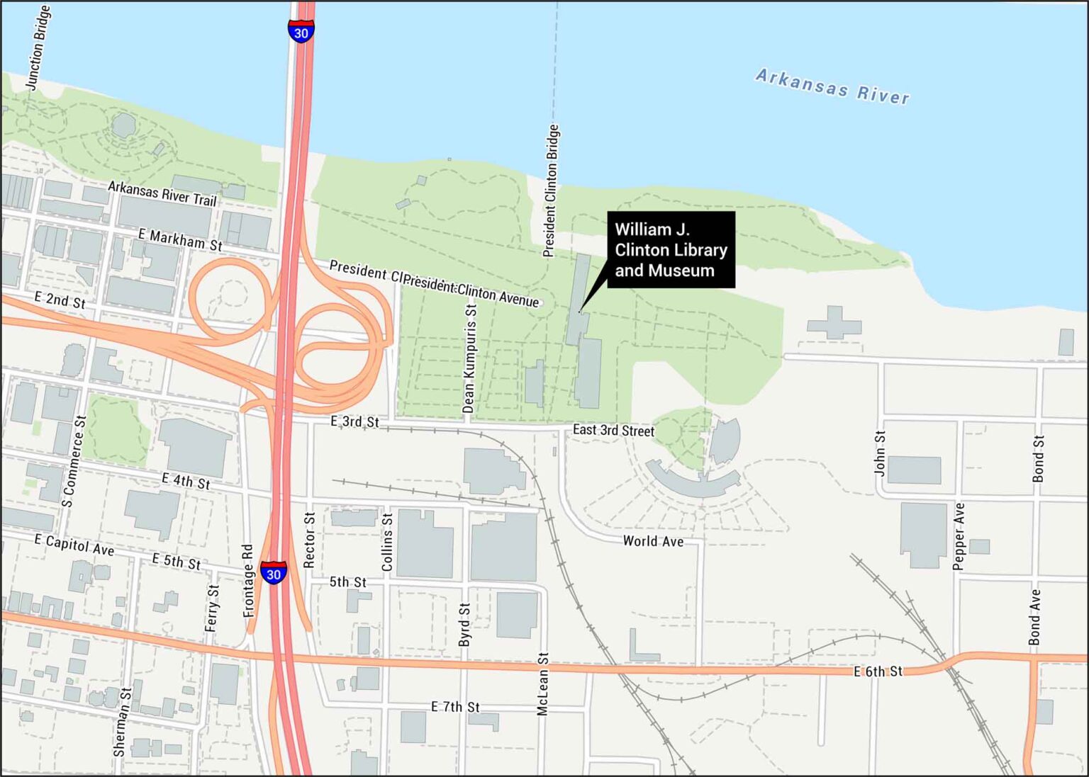 Cdu Library Map Clinton Presidential Library Map - US Maps