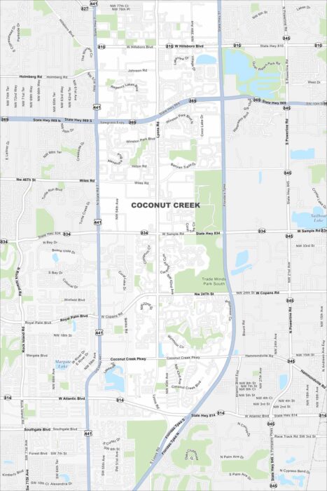 Coconut Creek Map Florida