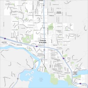 Coeur dAlene Map Idaho