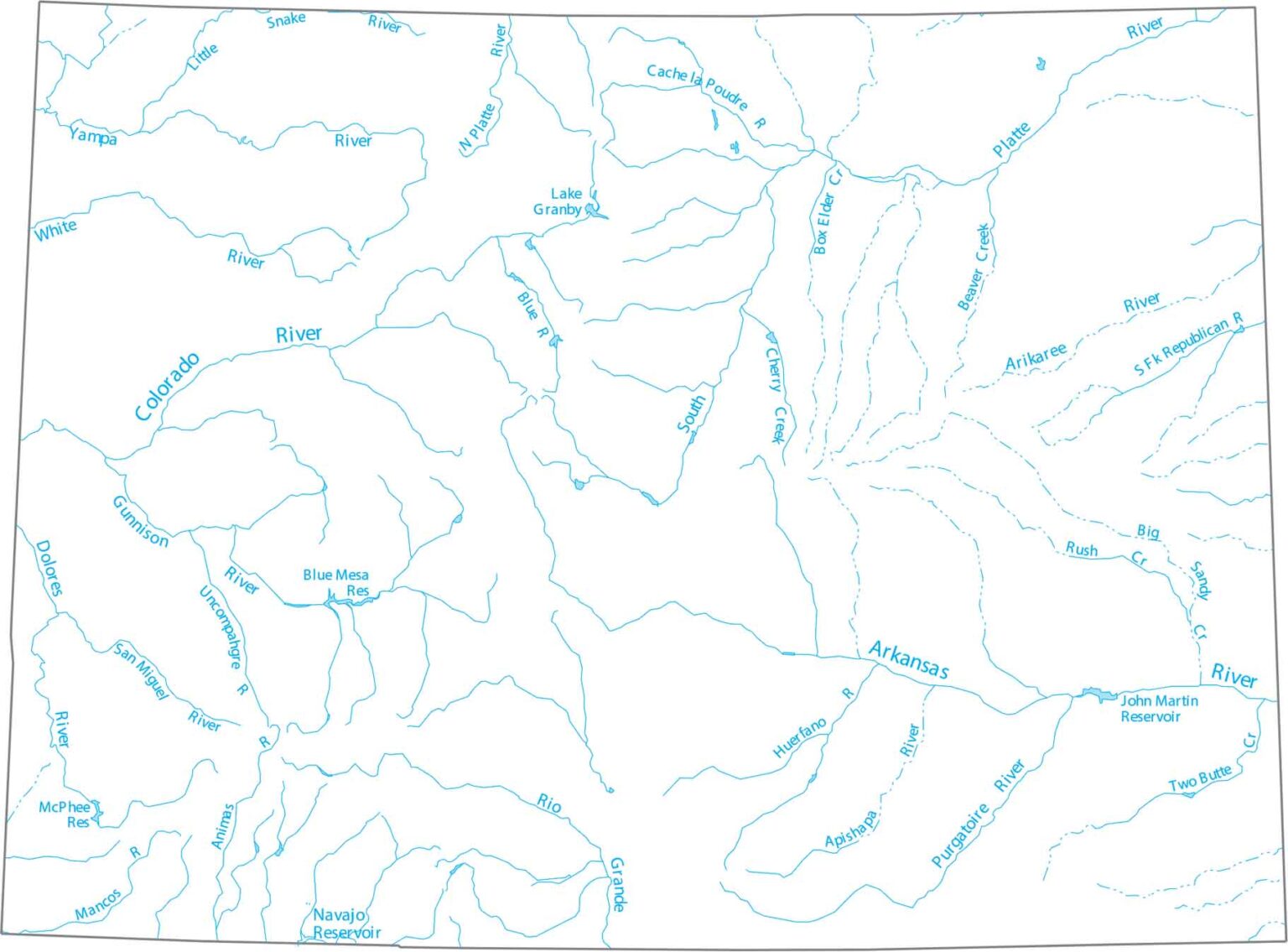 Arizona Lakes and Rivers Map - US Maps