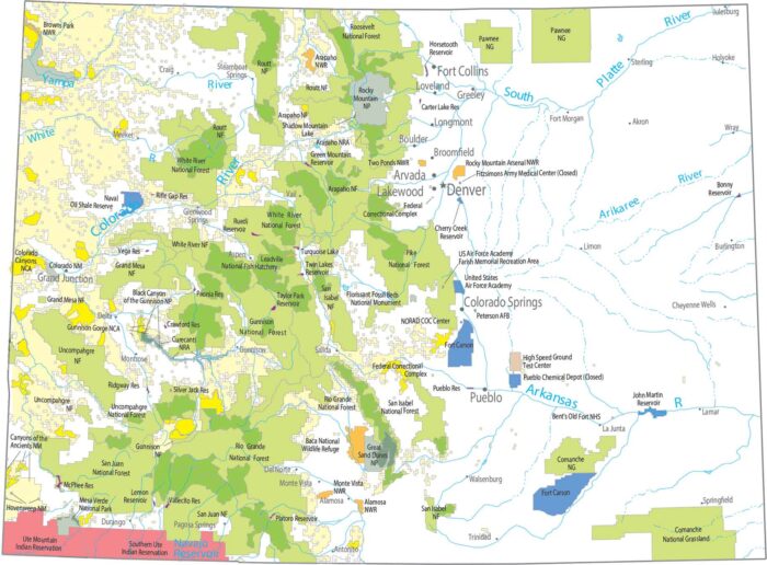 Colorado National Parks and Forests Map