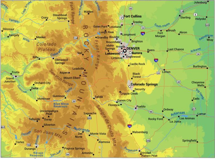 Colorado Physical Map