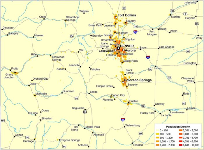 Colorado Population Density Map