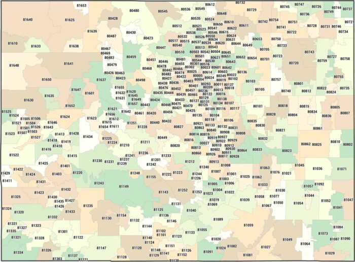 Colorado Zip Code Map