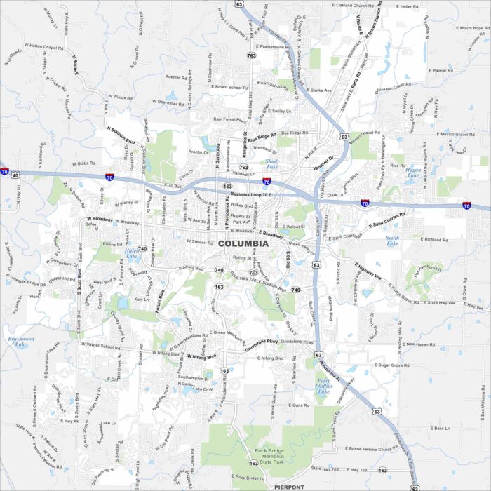 Columbia Map Missouri