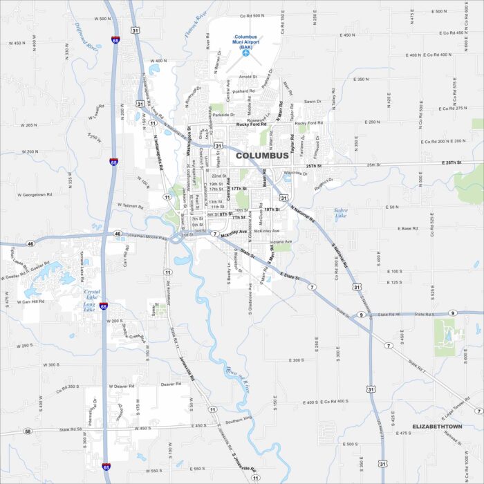 Columbus Map Indiana