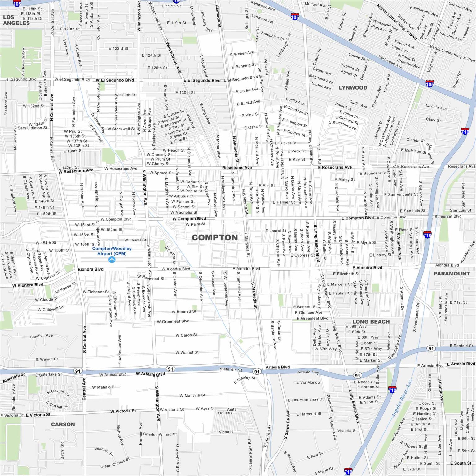 Map of Compton, California - US Maps