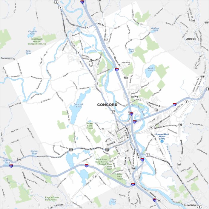 Concord Map New Hampshire