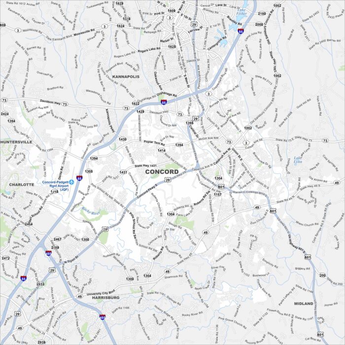 Concord Map North Carolina